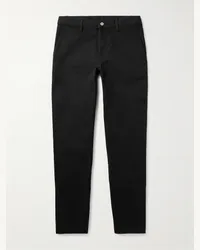 Burberry Pantaloni a gamba dritta in twill di cotone Nero