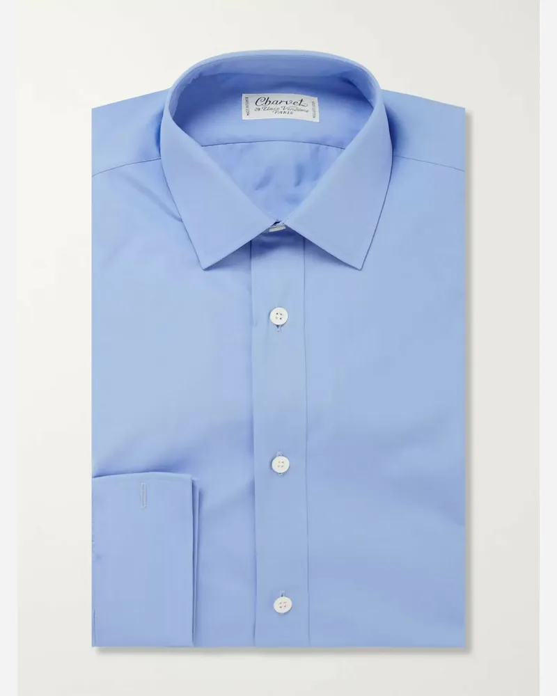 Charvet Camicia in cotone celeste Blu