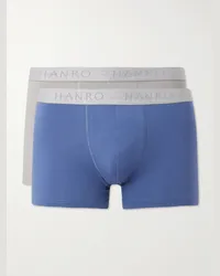 Hanro Confezione da due boxer in cotone stretch Essentials Grigio