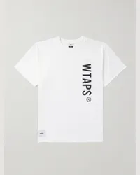 WTAPS T-shirt in jersey di cotone con logo Bianco