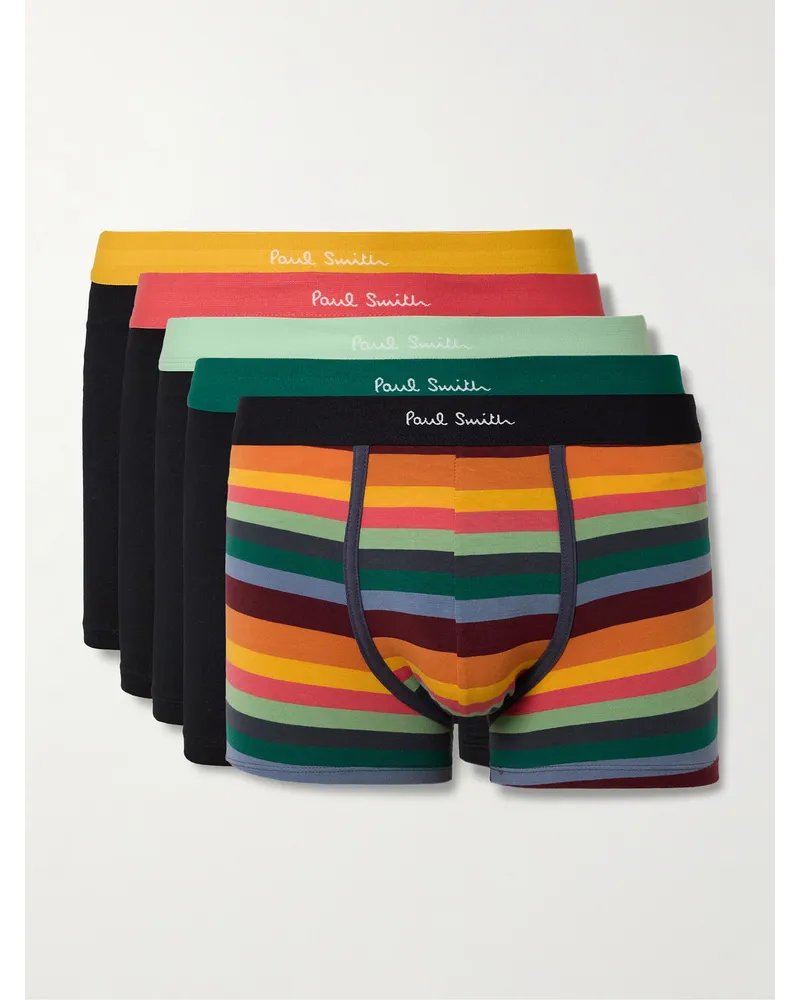 Paul Smith Confezione da cinque boxer in cotone biologico stretch Nero