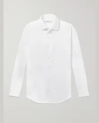 Loro Piana Camicia in misto lino e cotone André Bianco