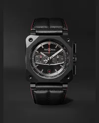 Bell & Ross Cronografo automatico 42 mm in ceramica con cinturino in pelle BR 03-94 BLACKTRACK Limited Edition, N. rif. BR0394-BTR-CE/SCA Nero