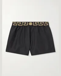 Versace Shorts da mare corti a gamba dritta Nero