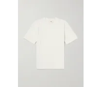 T-shirt in jersey di cotone fiammato con ricamo