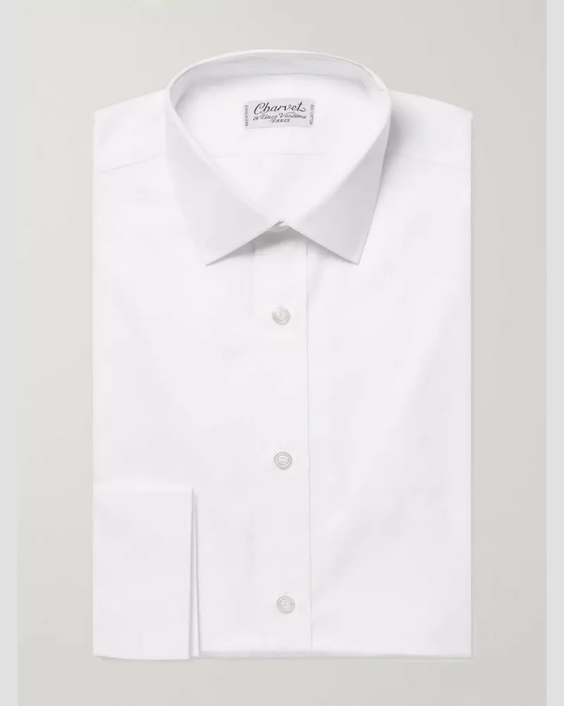 Charvet Camicia slim-fit in cotone royal Oxford bianco Bianco
