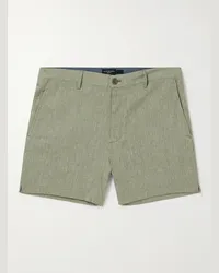 Club Monaco Shorts a gamba dritta gessati in misto lino Jax Verde