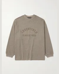 Fear of God Maglia oversize in jersey di cotone con logo applicato Neutri