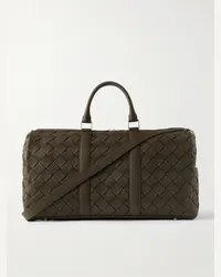 Bottega Veneta Borsone in pelle con motivo Intrecciato Verde