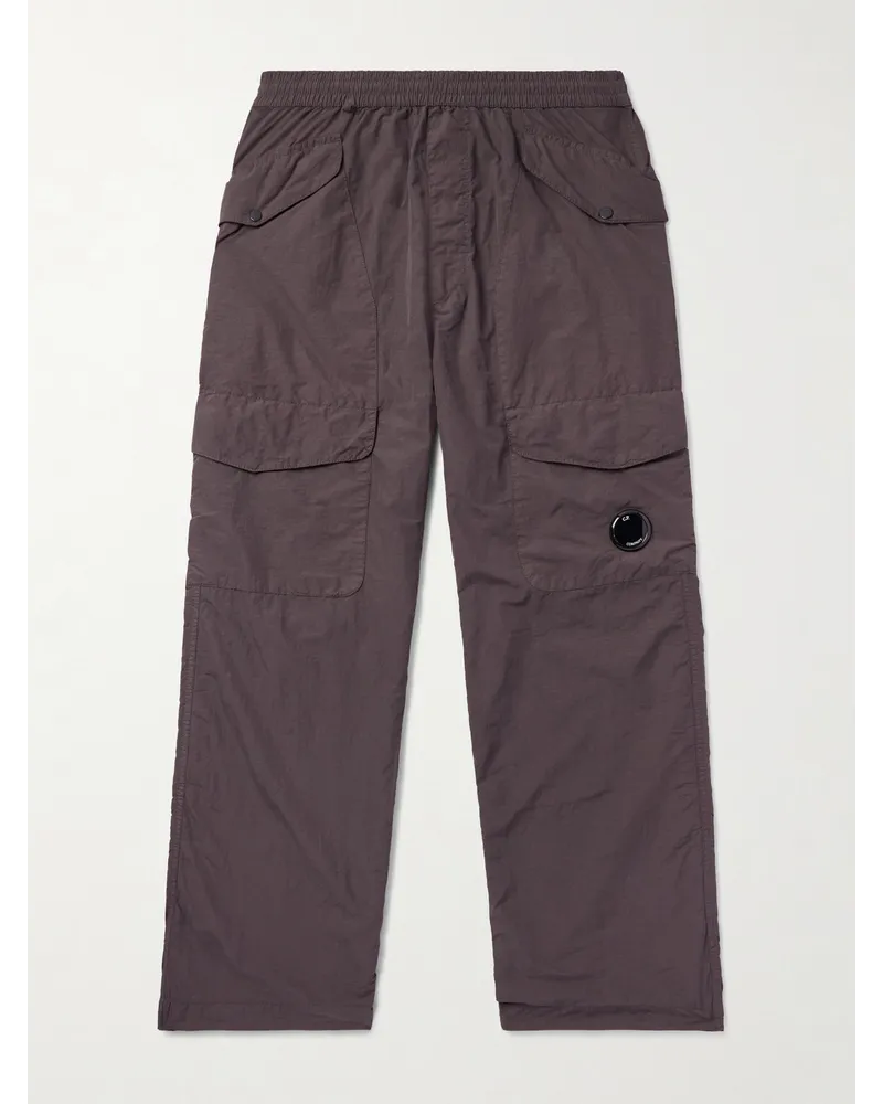 C.P. Company Pantaloni cargo a gamba dritta in shell increspato Grigio