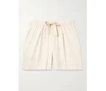 Birkenstock Shorts da pigiama a gamba dritta in popeline di cotone biologico a righe con pinces
