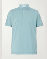 Peter Millar Polo da golf in jersey stretch a righe Jubilee Blu