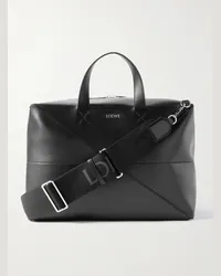 Loewe Borsone convertibile grande in pelle Puzzle Fold Nero