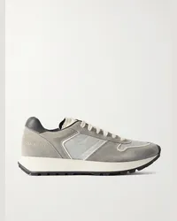 Common Projects Sneakers in camoscio e mesh tecnico con finiture in pelle Track Grigio