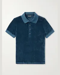 Tom Ford Polo in velour Blu