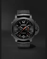 OFFICINE PANERAI Cronografo automatico 44 mm con funzione flyback in ceramica con cinturino in pelle di alligatore Luminor Chrono Limited Edition, N. PAM01298 Nero