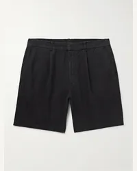 Rag & Bone Shorts a gamba dritta in lino con pinces Elliot Nero