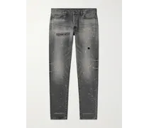 Jeans a gamba dritta effetto invecchiato con schizzi di vernice The Case 2