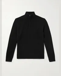 James Perse Pullover in cashmere con mezza zip Nero