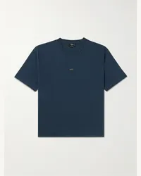 A.P.C. T-shirt in jersey di cotone con logo Blu