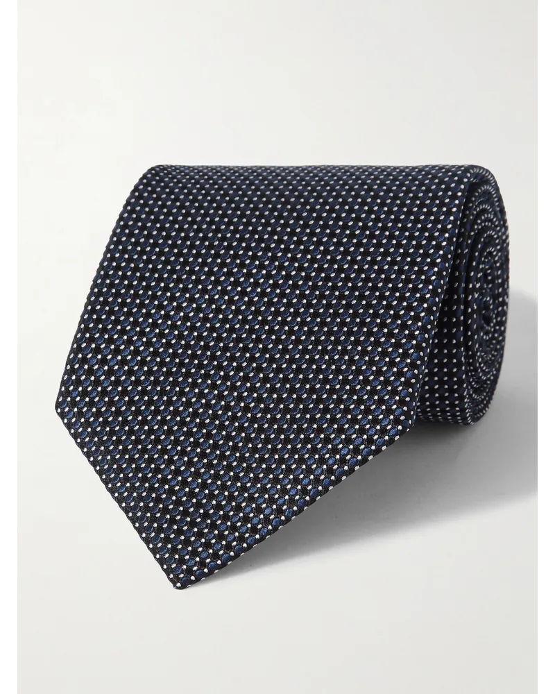 Tom Ford Cravatta in seta jacquard, 8 cm Blu