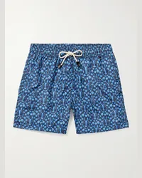 Rubinacci Shorts da mare medi a gamba dritta in shell stampato Blu