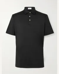 Peter Millar Polo da golf in jersey tecnico Nero