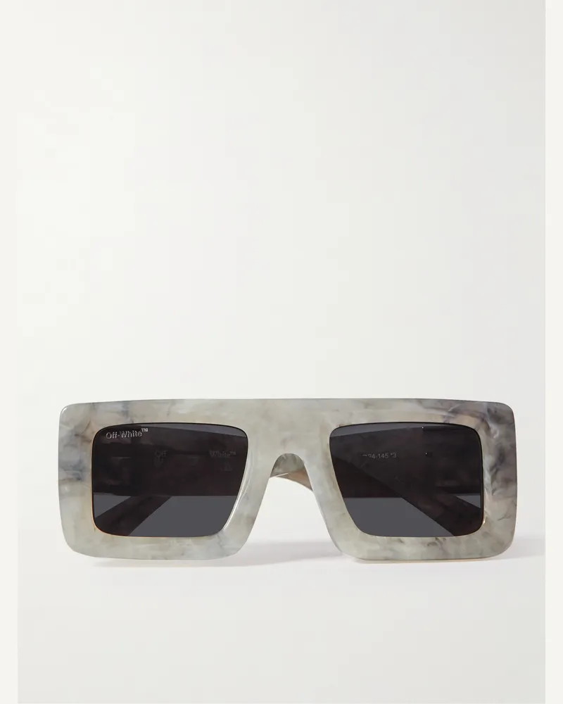 OFF-WHITE Occhiali da sole in acetato con montatura quadrata Leonardo Grigio