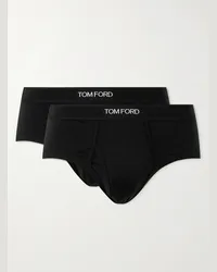 Tom Ford Confezione da due slip in misto cotone e modal stretch Nero