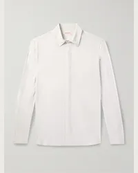 Valentino Garavani Camicia slim-fit in crêpe de chine di seta Bianco