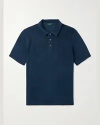 Incotex Polo in spugna di cotone Zanone Blu