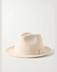 Anderson & Sheppard Cappello fedora in tela di cotone Neutri