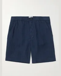 Oliver Spencer Shorts a gamba dritta in lino Osborne Blu