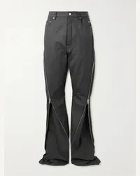 Rick Owens Jeans slim-fit a gamba dritta in denim cerato con zip Bolan Banana Grigio