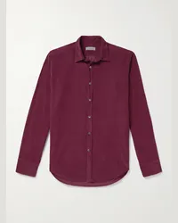 Canali Camicia in velluto a coste di cotone Bordeaux