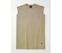 Moncler Felpa smanicata in jersey di misto cotone effetto invecchiato con logo applicato Tarp