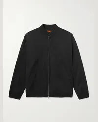 BARENA Bomber in gabardine di lana vergine stretch Nero