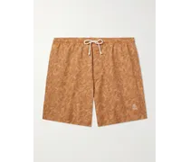 Brunello Cucinelli Shorts da mare medi a gamba dritta stampati Arancione