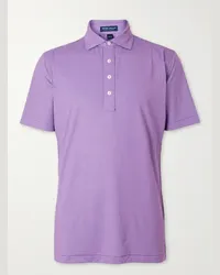 Peter Millar Polo da golf in jersey stretch stampato Signature Viola