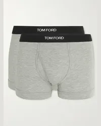 Tom Ford Confezione da due boxer in misto cotone e modal stretch Grigio