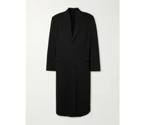 Balenciaga Cappotto oversize in drill di cotone con logo applicato Nero