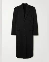 Balenciaga Cappotto oversize in drill di cotone con logo applicato Nero