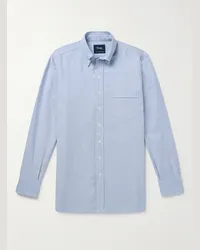 Drake's Camicia slim-fit in cotone Oxford con collo button-down Blu