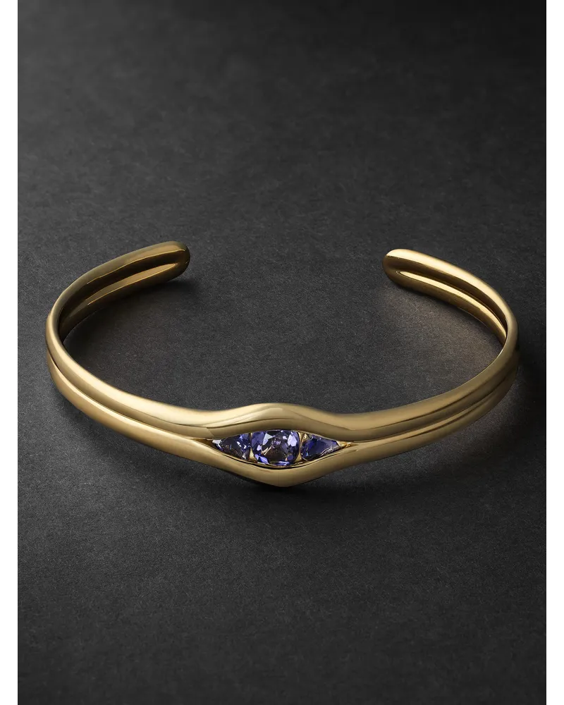 Fernando Jorge Trillion 18-Karat Gold Iolite Cuff Oro