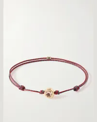 Luis Morais Bracciale in oro e cordoncino con morganite Rosso