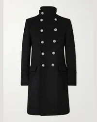 Balmain Cappotto doppiopetto in lana Nero