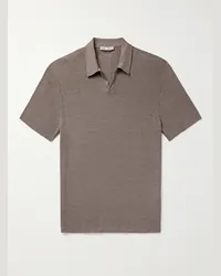 Onia Polo slim-fit in misto lino a coste Johnny Marrone