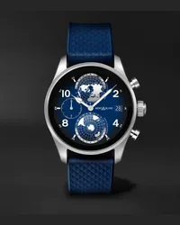 Montblanc Smartwatch 43 mm in titanio con cinturino in gomma Summit 3, N. rif. 129268 Blu