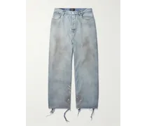 Jeans a gamba dritta effetto invecchiato
