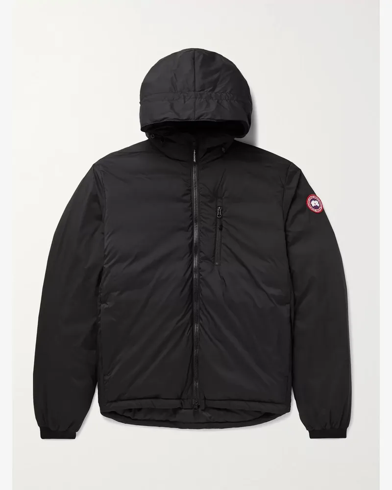 Canada Goose Piumino slim-fit in nylon ripstop con cappuccio Lodge Nero